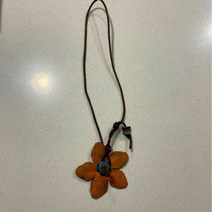 Burnt orange flower necklace